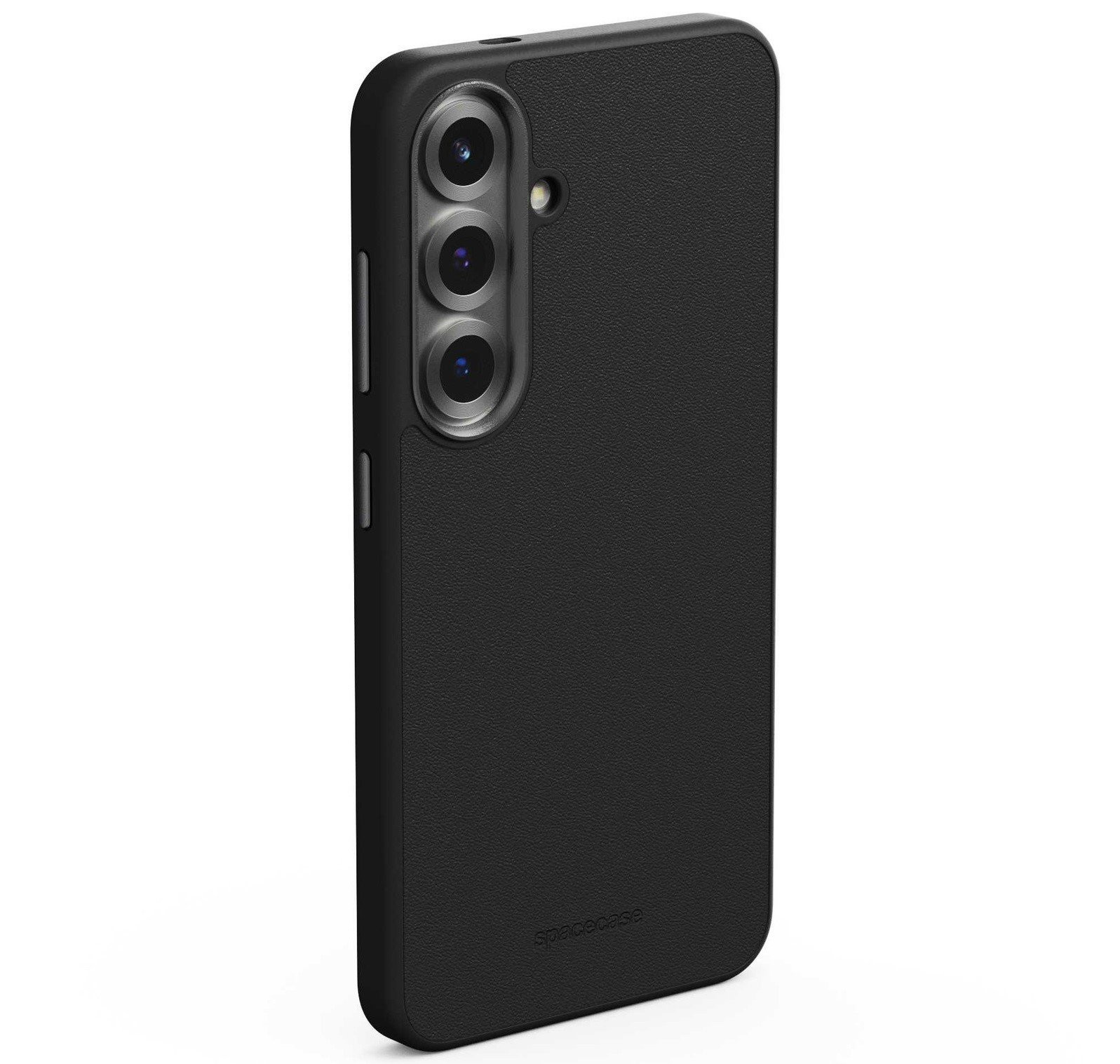 Θήκη Samsung Galaxy S25 Spacecase Classy Mag Σκληρή από Οικολογικό Δέρμα με MagSafe - Black (5905719118259)