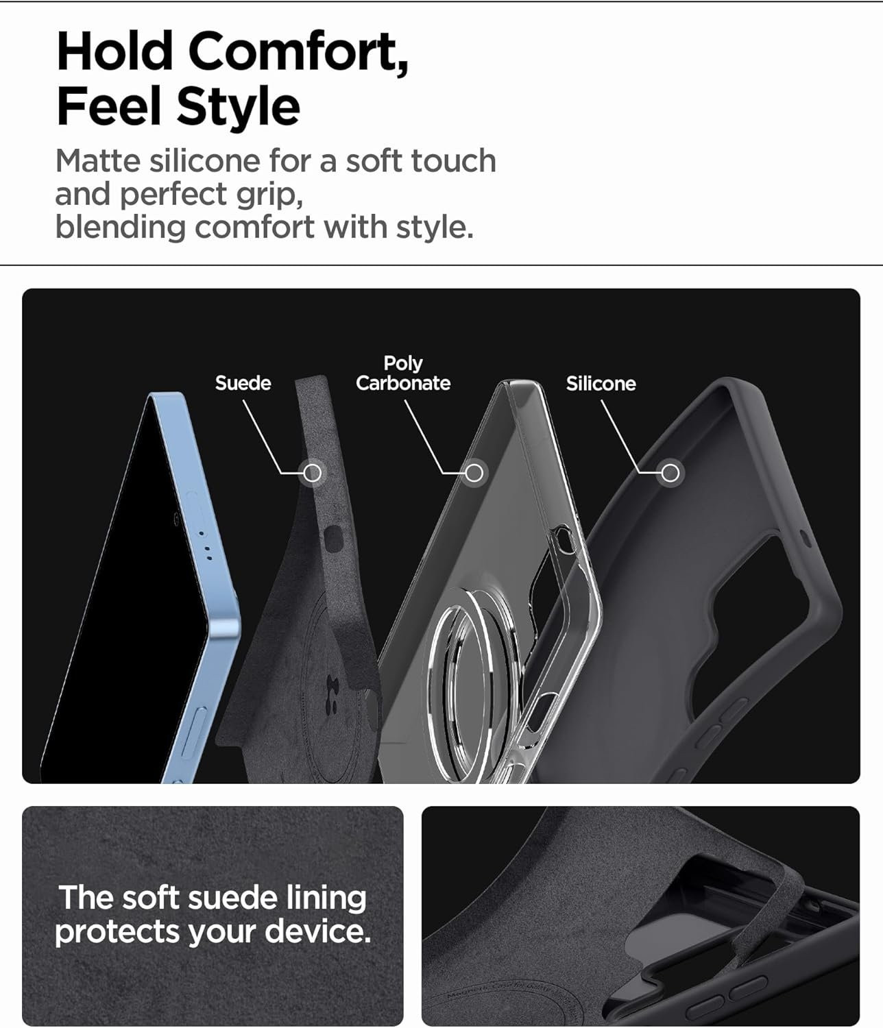 Θήκη Samsung Galaxy S25 Ultra Spigen Silicone Fit MagFit Σιλικόνης με MagSafe - Black (ACS09017)
