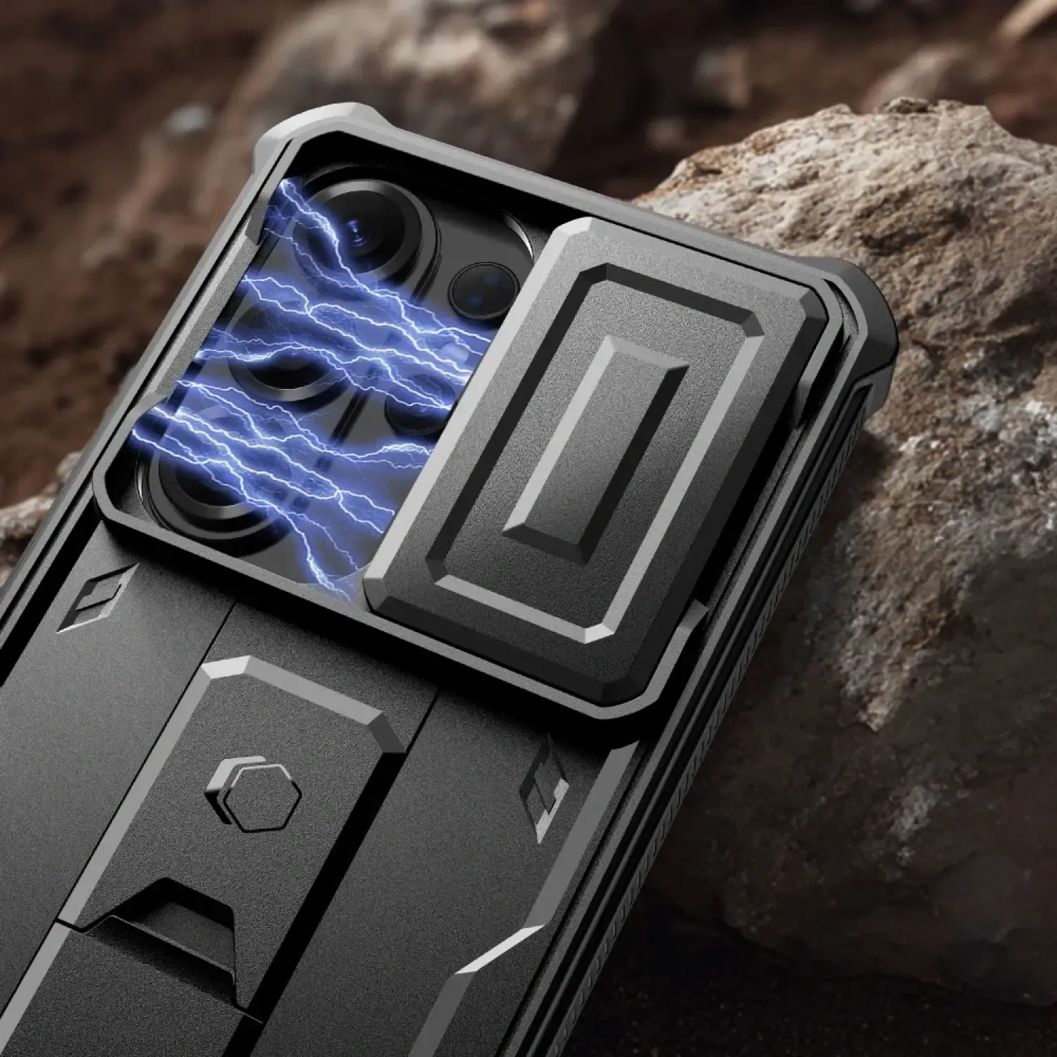 Θήκη Samsung Galaxy S26 Ultra Tech-Protect Kevlar Cam Plus Full Body 360° Ανθεκτική με Κάλυμμα για την Κάμερα & KickStand - Black (5906302352418)
