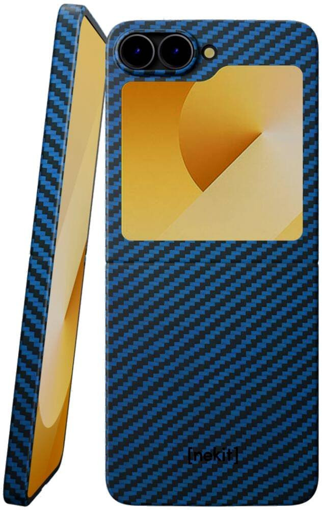 Θήκη Samsung Galaxy Z Flip6 Nekit Fiber Σκληρή με MagSafe Aramid Fiber 1mm 1500D Kevlar - Blue (8719246469701)