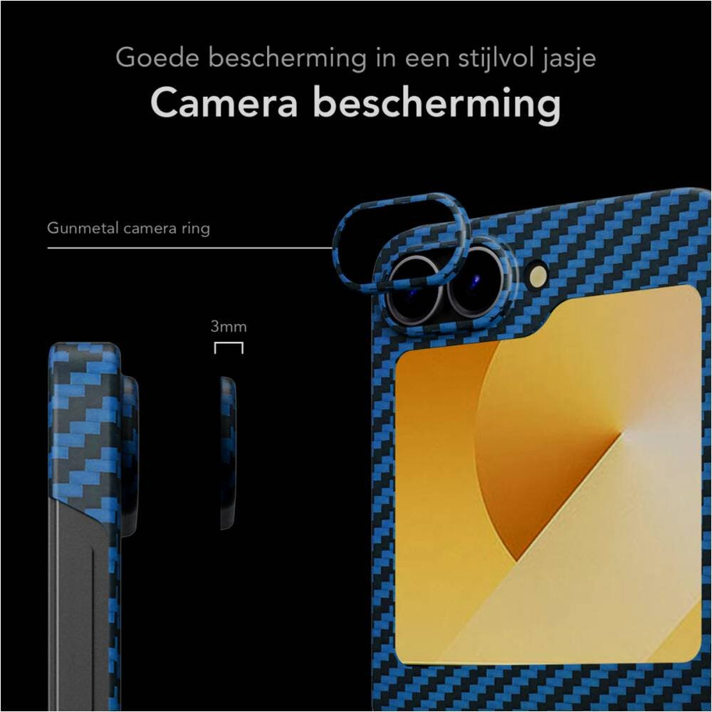 Θήκη Samsung Galaxy Z Flip6 Nekit Fiber Σκληρή με MagSafe Aramid Fiber 1mm 1500D Kevlar - Blue (8719246469701)