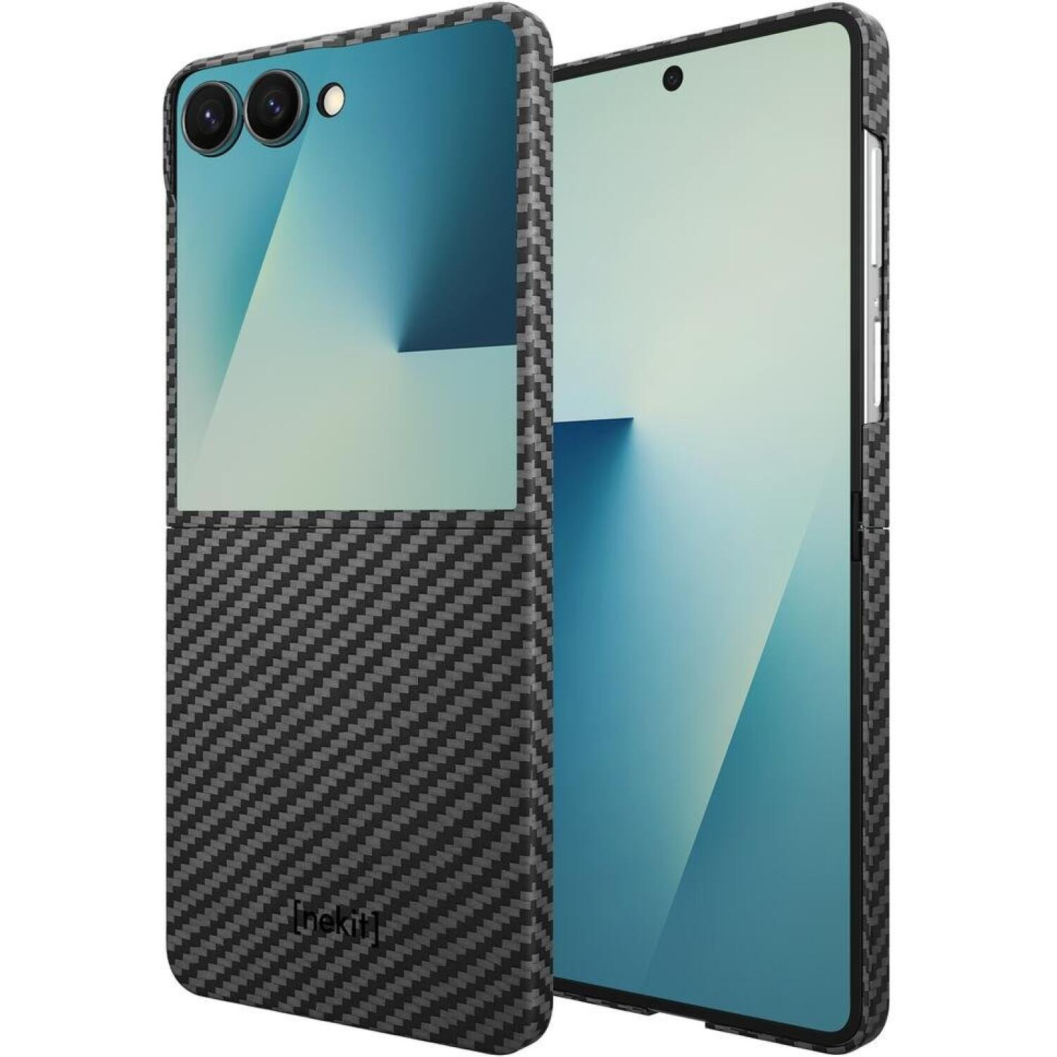 Θήκη Samsung Galaxy Z Flip7 Nekit Fiber Σκληρή με MagSafe Aramid Fiber 1mm 1500D Kevlar - Black (8719246494505)