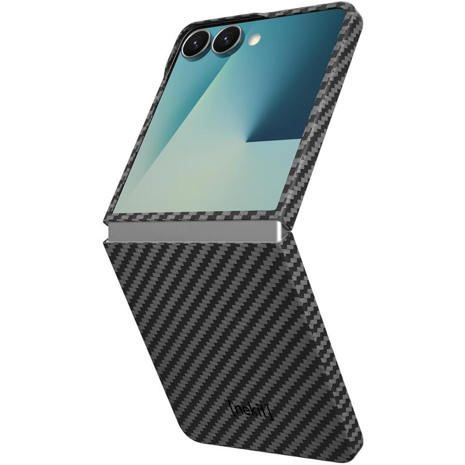 Θήκη Samsung Galaxy Z Flip7 Nekit Fiber Σκληρή με MagSafe Aramid Fiber 1mm 1500D Kevlar - Black (8719246494505)