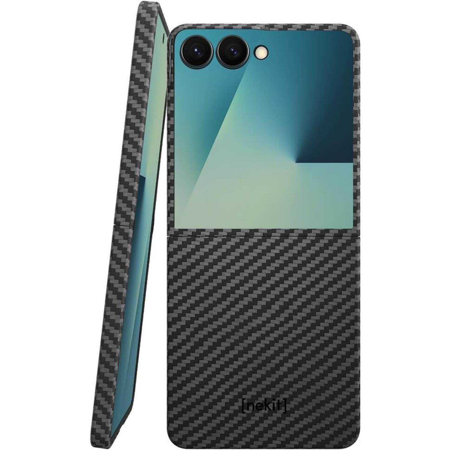 Θήκη Samsung Galaxy Z Flip7 Nekit Fiber Σκληρή με MagSafe Aramid Fiber 1mm 1500D Kevlar - Black (8719246494505)