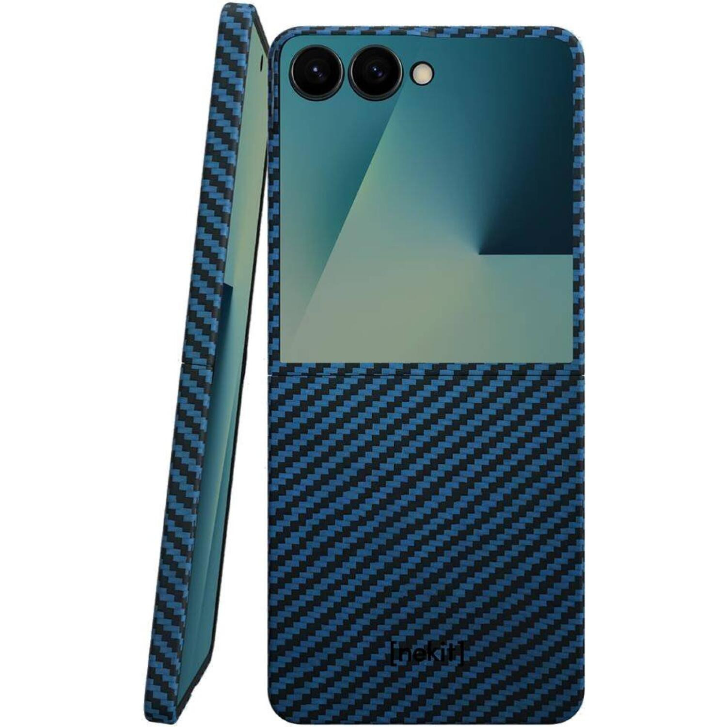 Θήκη Samsung Galaxy Z Flip7 Nekit Fiber Σκληρή με MagSafe Aramid Fiber 1mm 1500D Kevlar - Blue (8719246494567)