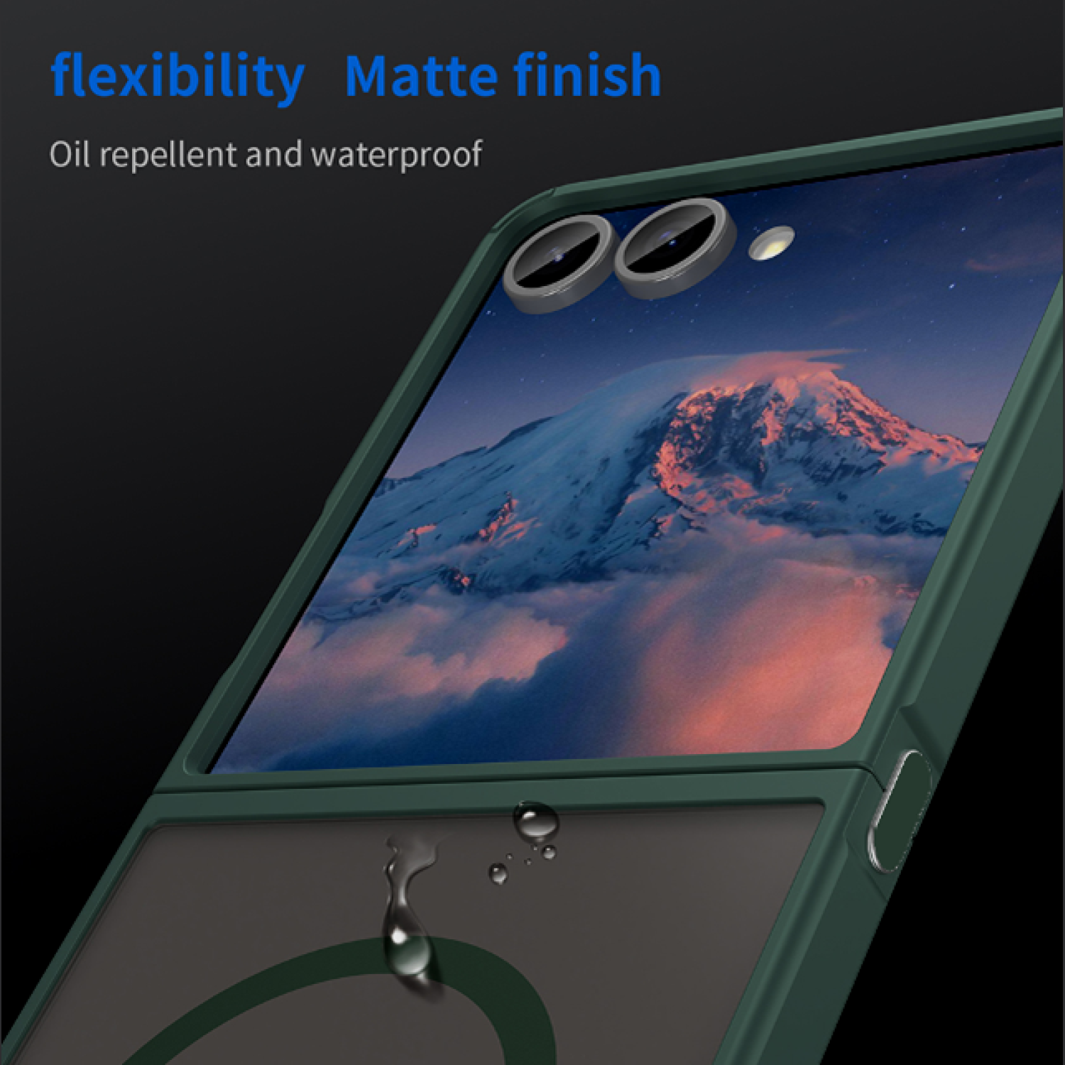 Θήκη Samsung Galaxy Z Flip7 Techsuit HaloFrost II MagSafe Σκληρή Ημιδιάφανη με MagSafe - Green (5949419296169)