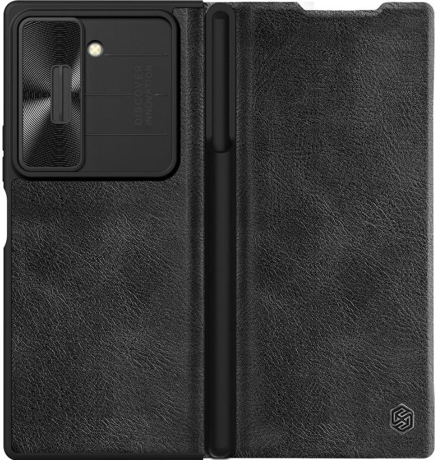 Θήκη Samsung Galaxy Z Fold6 Nillkin CamShield Qin Pro Leather με Κάλυμμα Κάμερας & Υποδοχή S Pen - Business Black (6902048281448)