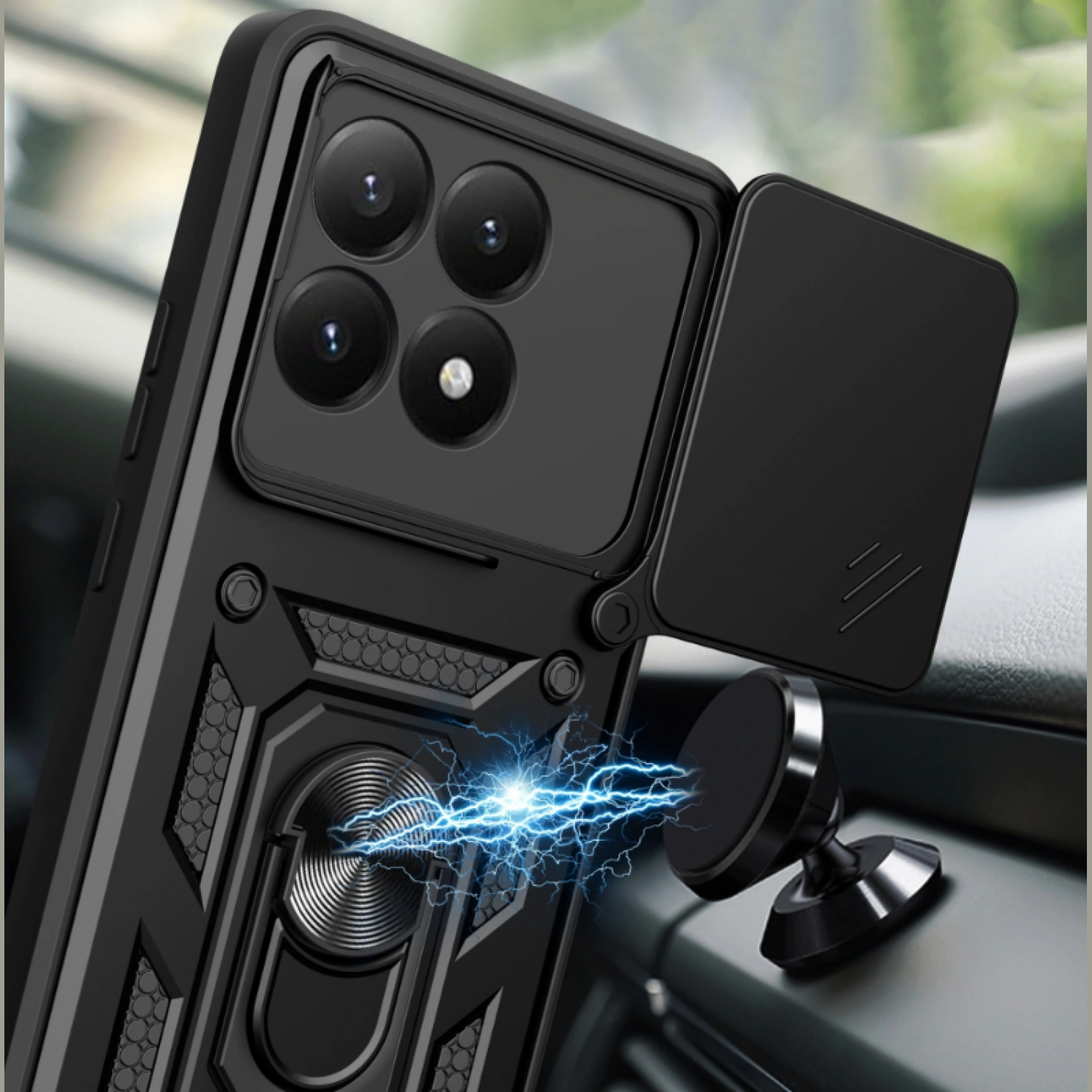 Θήκη Xiaomi 15T Tech-Protect Camshield Pro Ανθεκτική με Κάλυμμα για την Κάμερα & Ring Holder - Black (5906302334711)