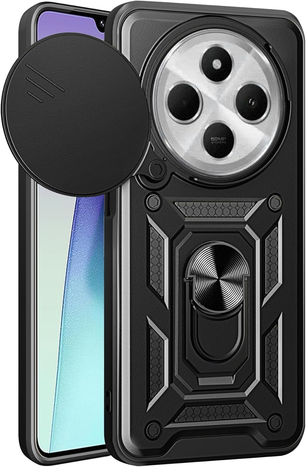 Θήκη Xiaomi Redmi 14C / Poco C75 Techsuit Camshield Pro Ανθεκτική με Κάλυμμα για την Κάμερα & Ring Holder - Black (5949419245075)