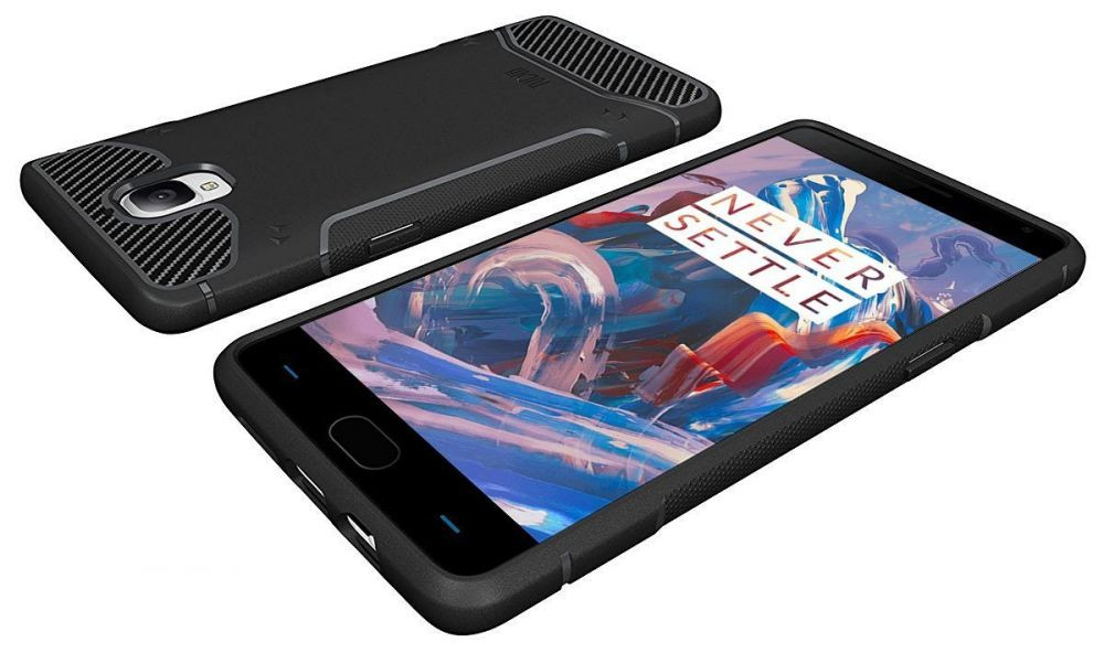 Tudia OnePlus 3/3T Carbon Fiber Design Case Black