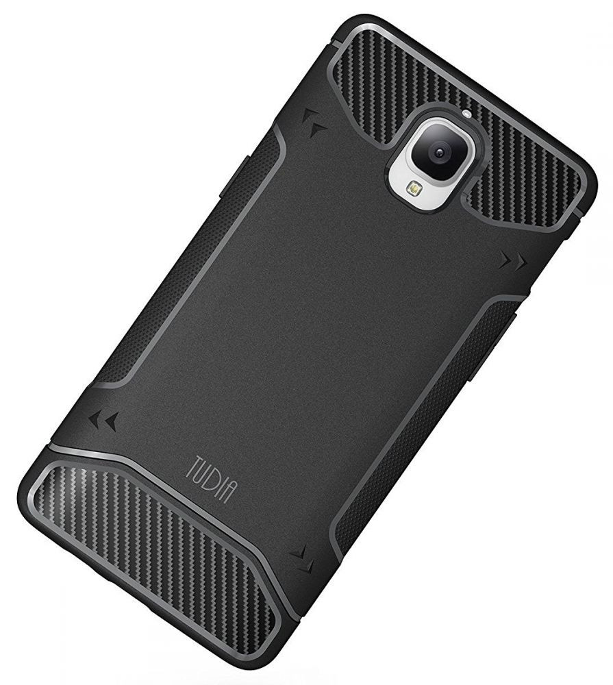 Tudia OnePlus 3/3T Carbon Fiber Design Case Black