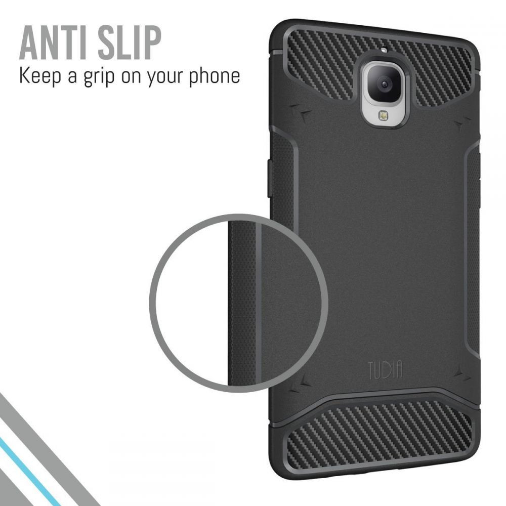 Tudia OnePlus 3/3T Carbon Fiber Design Case Black