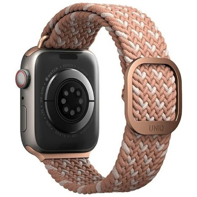Uniq Aspen Braided Band - Premium Πλεκτό Λουράκι Apple Watch SE/7/6/5/4/3 (41/40/38mm) - Citrus Pink (UNIQ-41MM-ASPDECPNK)
