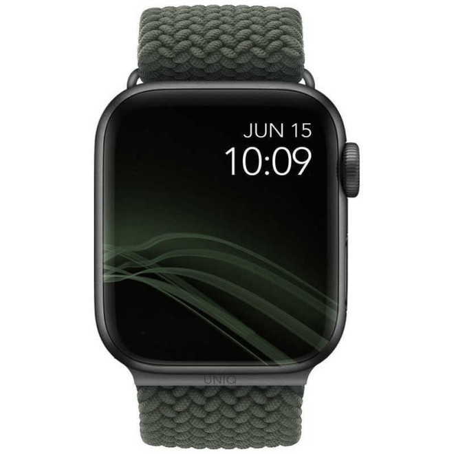 Uniq Aspen Braided Band - Premium Πλεκτό Λουράκι Apple Watch SE/7/6/5/4/3 (45/44/42mm) - Green (UNIQ-44MM-ASPGRN)