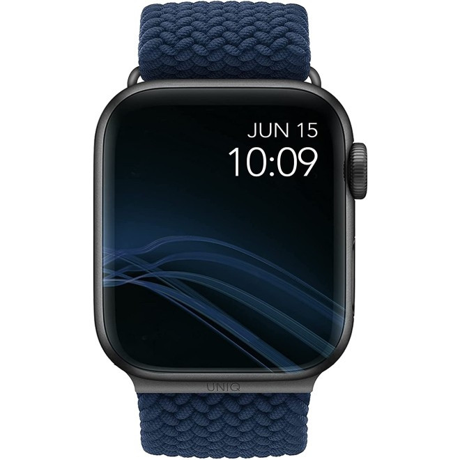 Uniq Aspen Braided Band - Premium Πλεκτό Λουράκι Apple Watch SE/7/6/5/4/3 (45/44/42mm) - Oxford Blue (UNIQ-44MM-ASPOBLU)