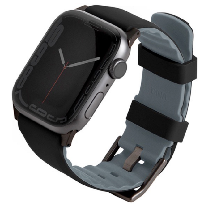 Uniq Linus Αδιάβροχο Λουράκι Premium Σιλικόνης Apple Watch SE/7/6/5/4/3 (41/40/38mm) - Black (UNIQ-41MM-LINUSBLK)