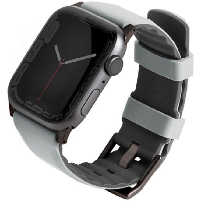 Uniq Linus Αδιάβροχο Λουράκι Premium Σιλικόνης Apple Watch SE/7/6/5/4/3 (45/44/42mm) - Grey (UNIQ-45MM-LINUSGRY)