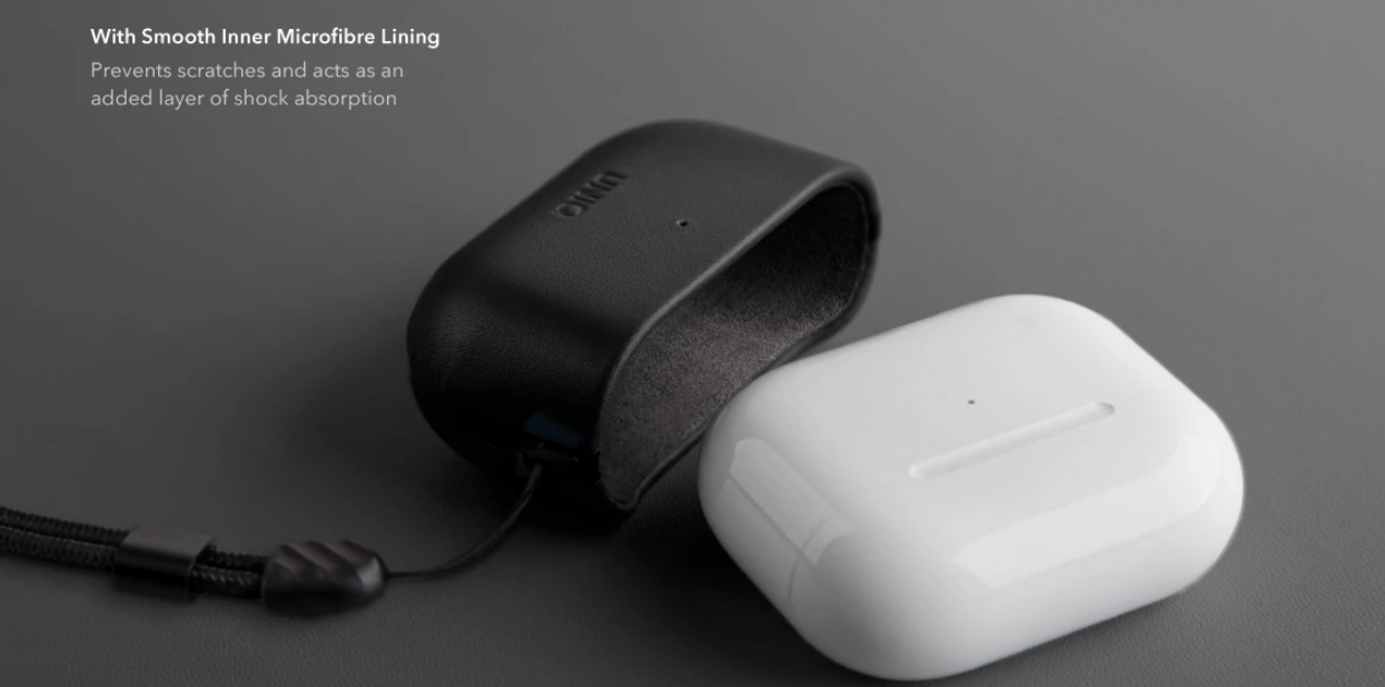 Uniq Terra Case - Δερμάτινη Θήκη για Apple AirPods 3rd Gen - Black (UNIQ-AIRPODS(2021)-TERBLK)