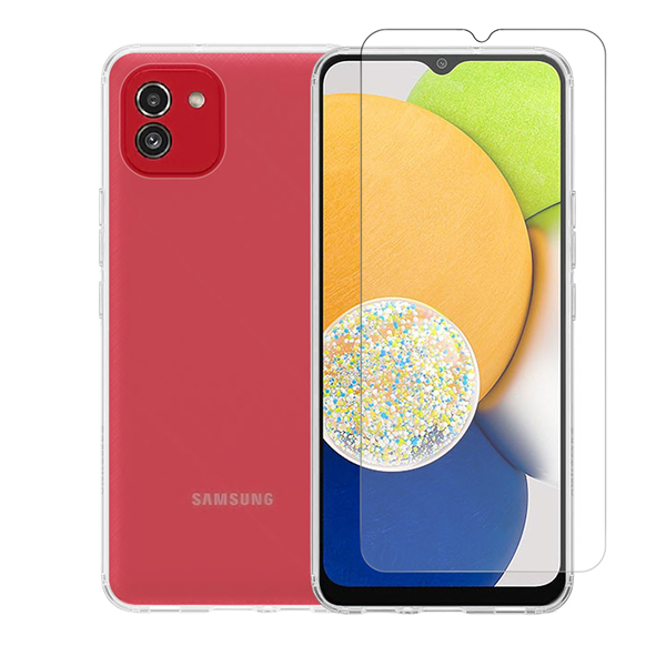 Vivid Set TPU + Tempered Glass Samsung Galaxy A03 Transparent (13018393)
