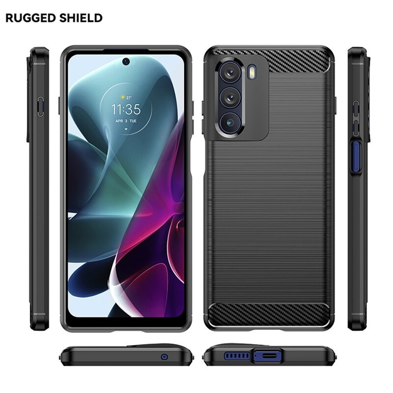 Vivid Carbon Silicone - Θήκη Σιλικόνης Motorola Moto G200 5G - Black (UNCAMOTOG200BK)