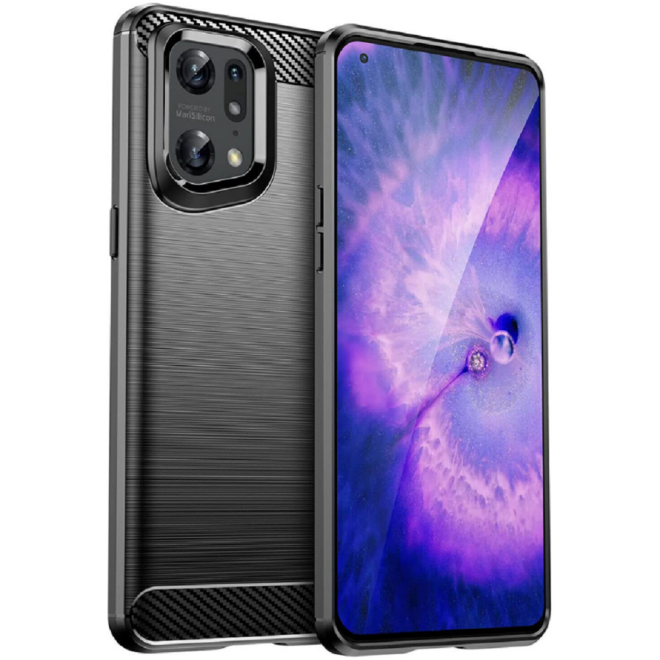 Vivid Carbon Silicone - Θήκη Σιλικόνης Oppo Find X5 Pro - Black (UNCAOPPOFINDX5PROBK)