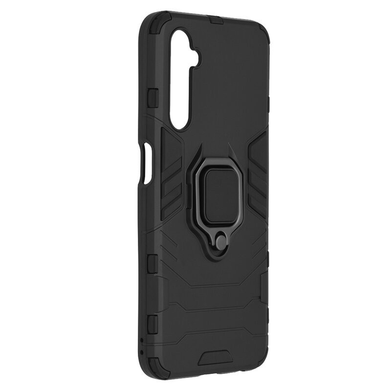 Vivid Shield Case - Ανθεκτική Θήκη Realme 6 / 6S με Μεταλλικό Ring Holder - Black (UNSHIELDRELAME6/6SBK)