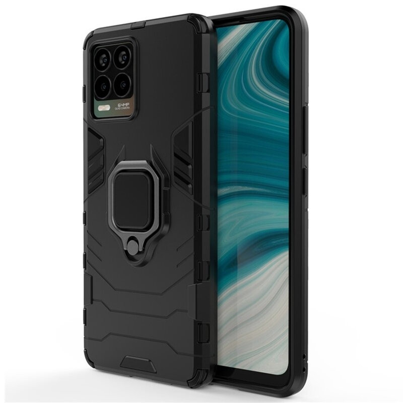 Vivid Shield Case - Ανθεκτική Θήκη Realme 8 5G με Μεταλλικό Ring Holder - Black (UNSHIELDREALME85GBK)