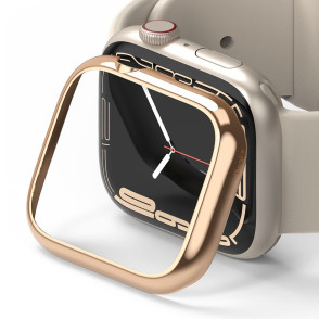 Ringke Bezel Styling - Θήκη από Ανοξείδωτο Ατσάλι - Apple Watch 7 41mm - Glossy Rose Gold (99575)
