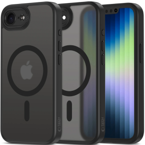 Θήκη iPhone 16e Tech-Protect MagCam Σκληρή Ημιδιάφανη με MagSafe & Πλαίσιο Κάμερας - Matte Black (5906302360390)