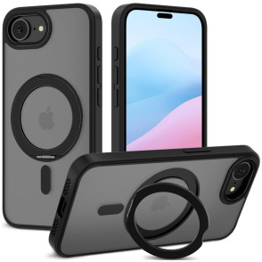Θήκη iPhone 16e Tech-Protect MagRing Σκληρή Ημιδιάφανη με MagSafe & KickStand - Matte Black (5906302360338)