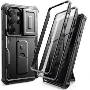 Θήκη Samsung Galaxy S26 Ultra Tech-Protect Kevlar Cam Plus Full Body 360° Ανθεκτική με Κάλυμμα για την Κάμερα & KickStand - Black (5906302352418)
