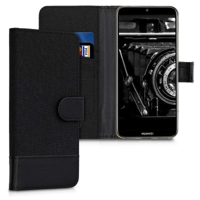 KW Θήκη Πορτοφόλι Huawei Y6 (2019) - Anthracite/Black (200-104-443)