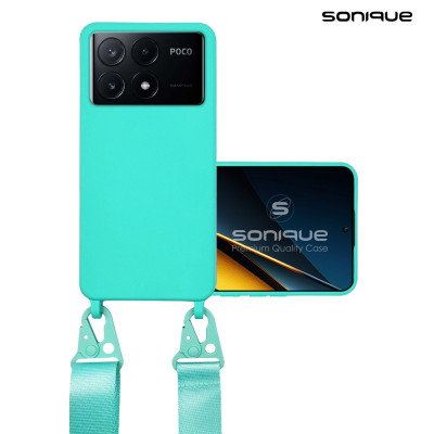 Θήκη Σιλικόνης με Strap CarryHang Sonique Xiaomi Poco X6 Pro 5G Γαλάζιο - Sonique - Γαλάζιο - Poco X6 Pro 5G - Θήκες Πλάτης