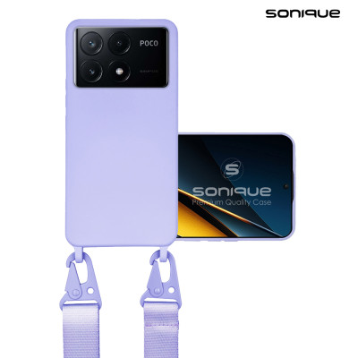Θήκη Σιλικόνης με Strap CarryHang Sonique Xiaomi Poco X6 Pro 5G Λιλά - Sonique - Λιλά - Poco X6 Pro 5G - Θήκες Πλάτης