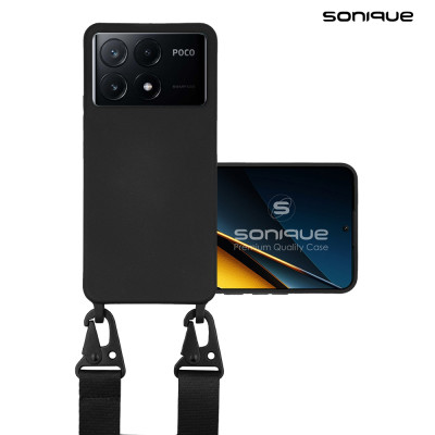 Θήκη Σιλικόνης με Strap CarryHang Sonique Xiaomi Poco X6 Pro 5G Μαύρο - Sonique - Μαύρο - Poco X6 Pro 5G - Θήκες Πλάτης