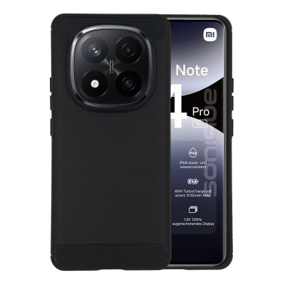 Θήκη Σιλικόνης Sonique Carbon Brushed Xiaomi Redmi Note 14 Pro 5G / Poco X7 5G Μαύρο