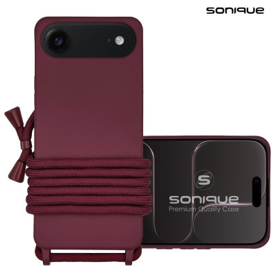 Θήκη Σιλικόνης με Κορδόνι CarryHang Sonique Apple iPhone 17 Air Μπορντώ