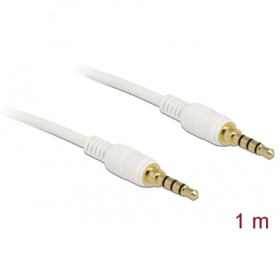 Delock Stereo Cable 3.5mm 4pin 1m White (85597)