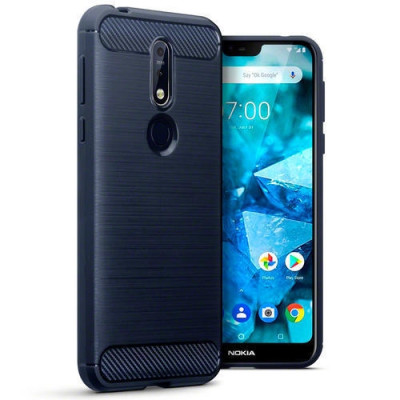 Terrapin Θήκη Σιλικόνης Carbon Fibre Nokia 7.1 - Blue (118-001-290)