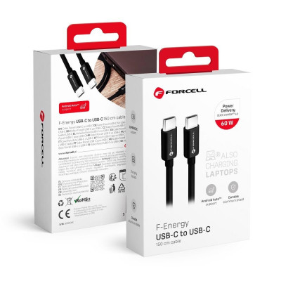 Καλώδιο Forcell F-Energy USB-C σε USB-C 60W 3A 1.5m C338