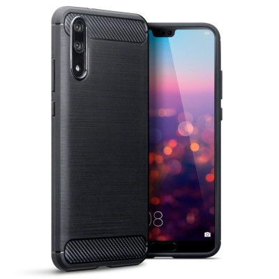 Terrapin Θήκη Σιλικόνης Carbon Fibre Design Huawei P20 - Black (118-083-153)  