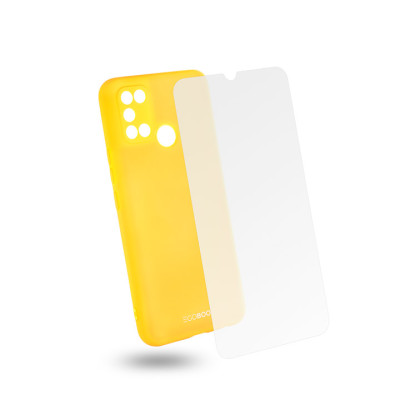 Egoboo Θήκη Ανθεκτική Σιλικόνης Lime για Realme 7i και δώρο Tempered Glass (R7ITPULIMEGL)