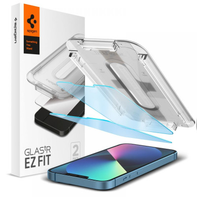 Spigen Anti-Blue Light Tempered Glass GLAS.tR EZ Fit - Αντιχαρακτικό Γυαλί Οθόνης Apple iPhone 13 mini με Φίλτρο Anti-Blue Light - 2 Τεμάχια (AGL03400)