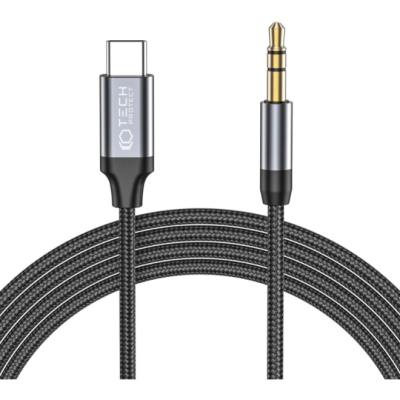 Tech-Protect Ultraboost Cable - Καλώδιο Type-C (Male) σε Καλώδιο Ήχου AUX Mini Jack 3.5mm (Male) - 100cm - Black (9490713929070)