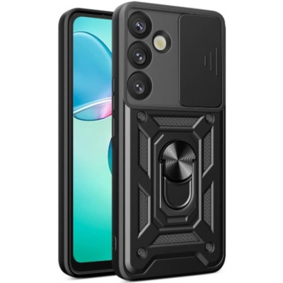 Θήκη Samsung Galaxy S25 Plus Bodycell Armor Slide Ανθεκτική με Κάλυμμα για την Κάμερα & Μεταλλικό Ring Holder - Black (5206015080975)
