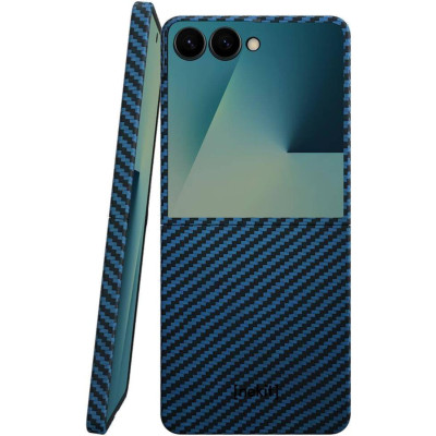 Θήκη Samsung Galaxy Z Flip7 Nekit Fiber Σκληρή με MagSafe Aramid Fiber 1mm 1500D Kevlar - Blue (8719246494567)