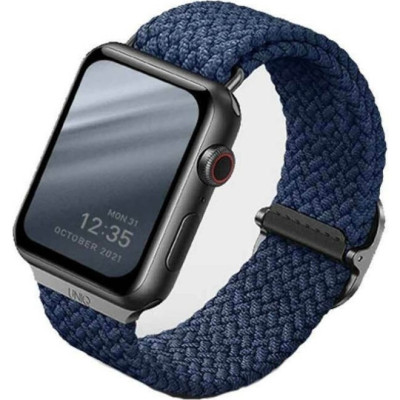 Uniq Aspen Braided Band - Premium Πλεκτό Λουράκι Apple Watch SE/7/6/5/4/3 (45/44/42mm) - Oxford Blue (UNIQ-44MM-ASPOBLU)