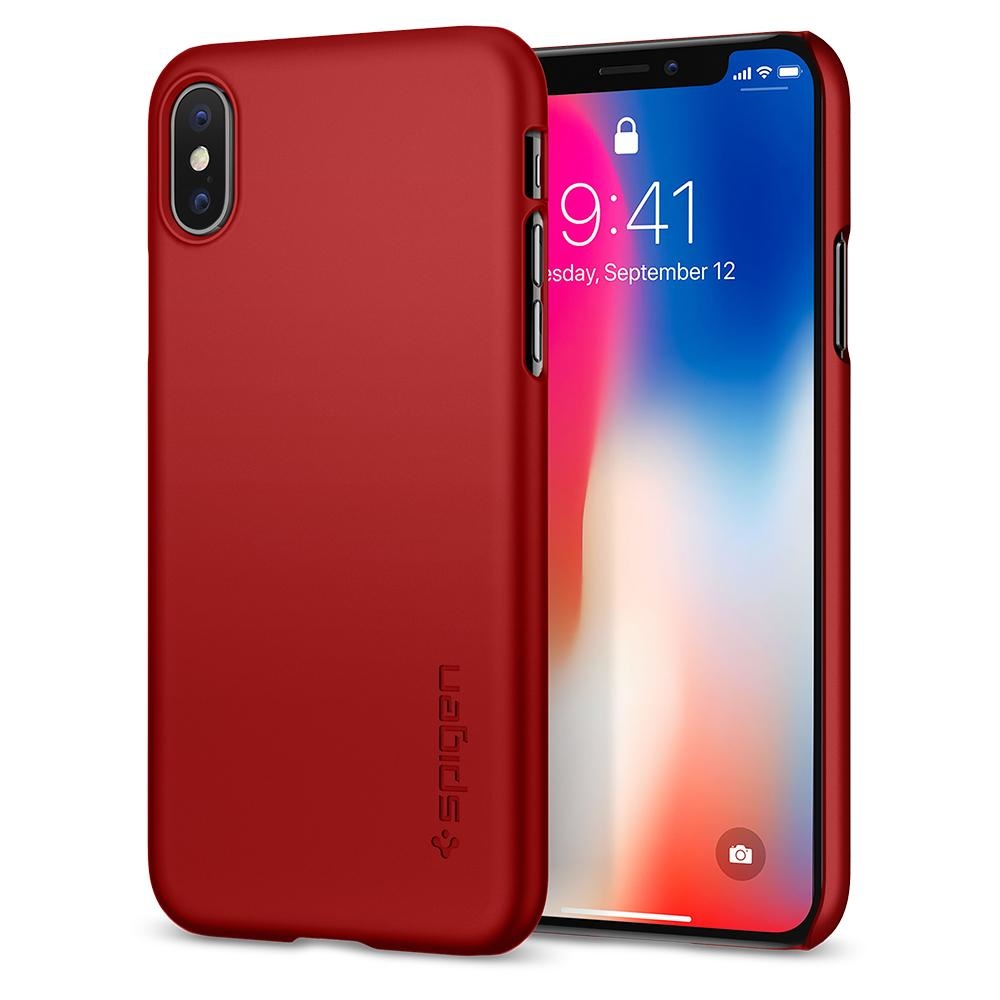 Spigen iPhone X Thin Fit Metallic Red (057CS22109)