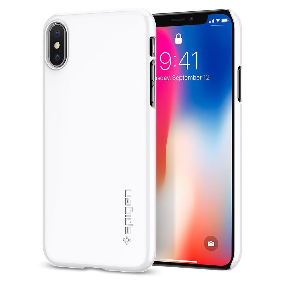 Spigen iPhone X Thin Fit Jet White (057CS22112)