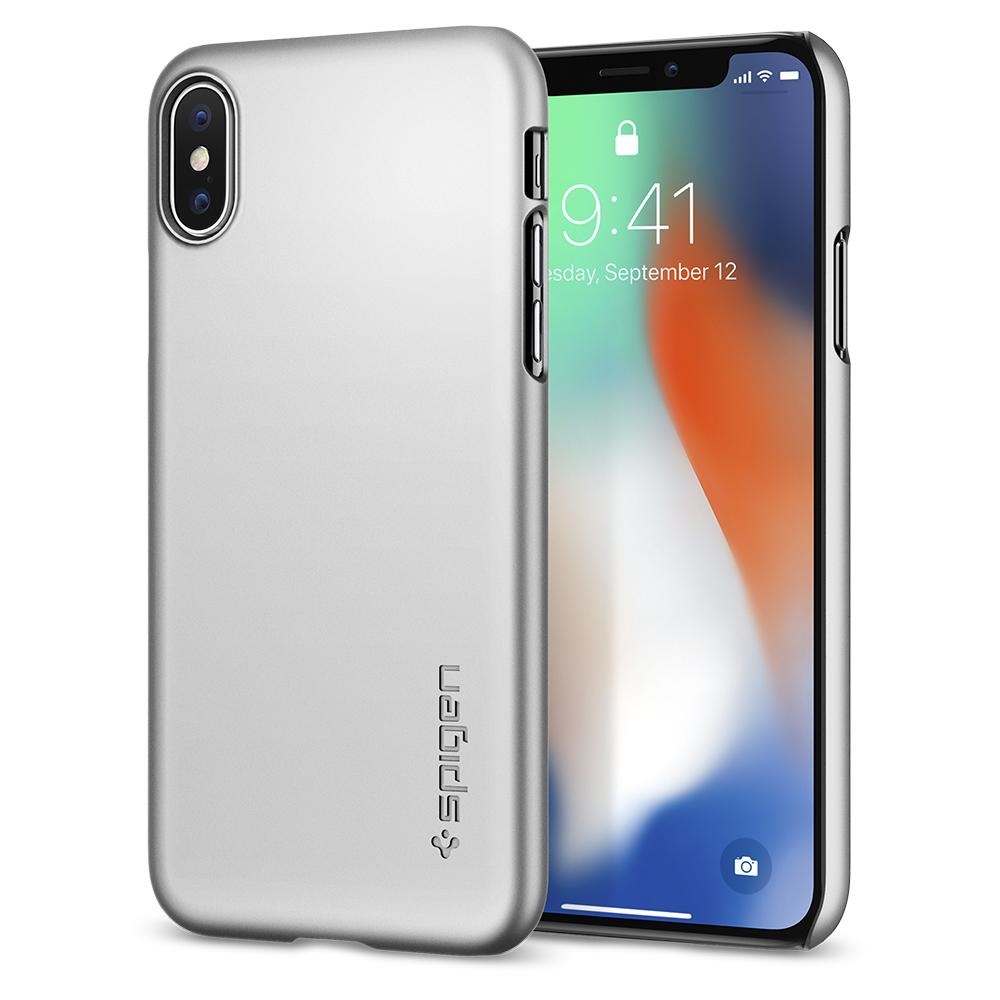 Spigen iPhone X Thin Fit Satin Silver (057CS22113)